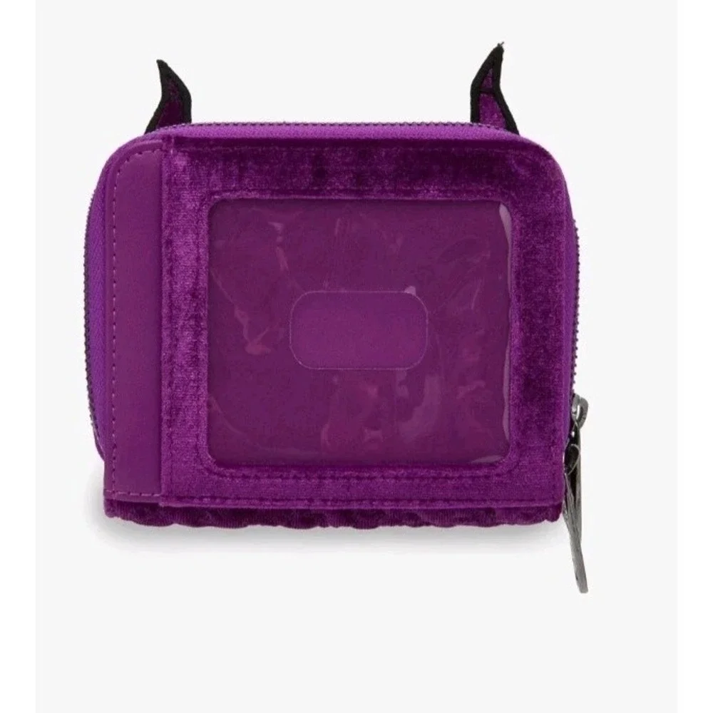 NWT Loungefly‎ Disney Sleeping Beauty Purple Velvet Maleficent Accordion Wallet